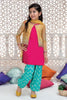 GIRLS 4 PCS UNSTICHED CHIFFON EMBROIDERED DRESS -KO12