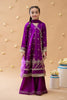 GIRLS 4 PCS UNSTICHED CHIFFON SEQUENCE EMBROIDERED DRESS- PURPLE - PC02