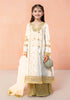 GIRLS 4 PCS UNSTICHED ORGANZA SEQUENCE EMBROIDERED DRESS - SNOW WHITE -OS4