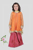 GIRLS 4 PCS UNSTICHED CHIFFON EMBROIDERED DRESS- Orange - COC01