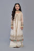GIRLS 4 PCS UNSTICHED ORGANZA EMBROIDERED DRESS - SNOW WHITE -OSW2